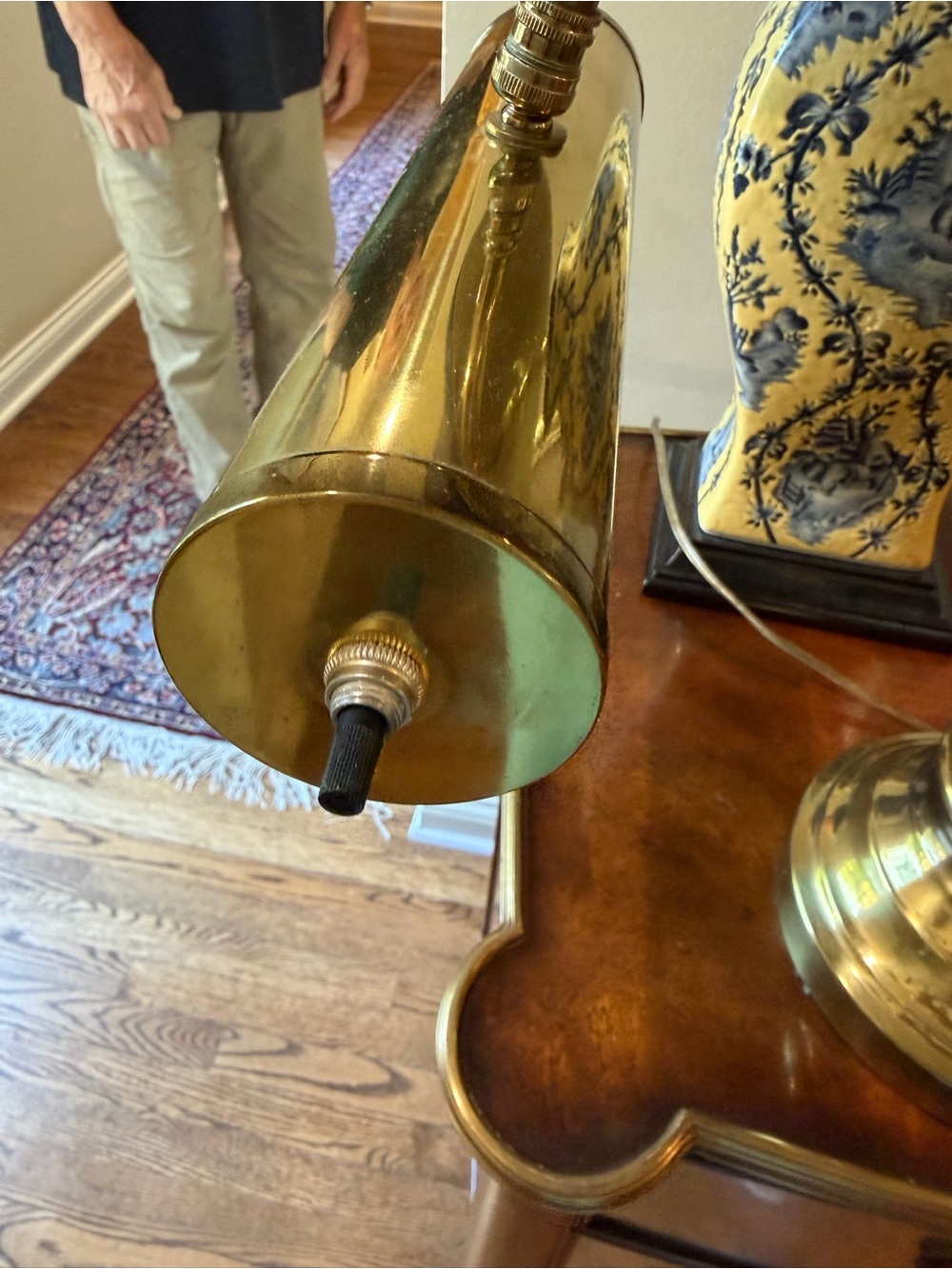 Brass Bankers Desk Lamp / Piano Lamp - Gold - Picture 4 of 7
